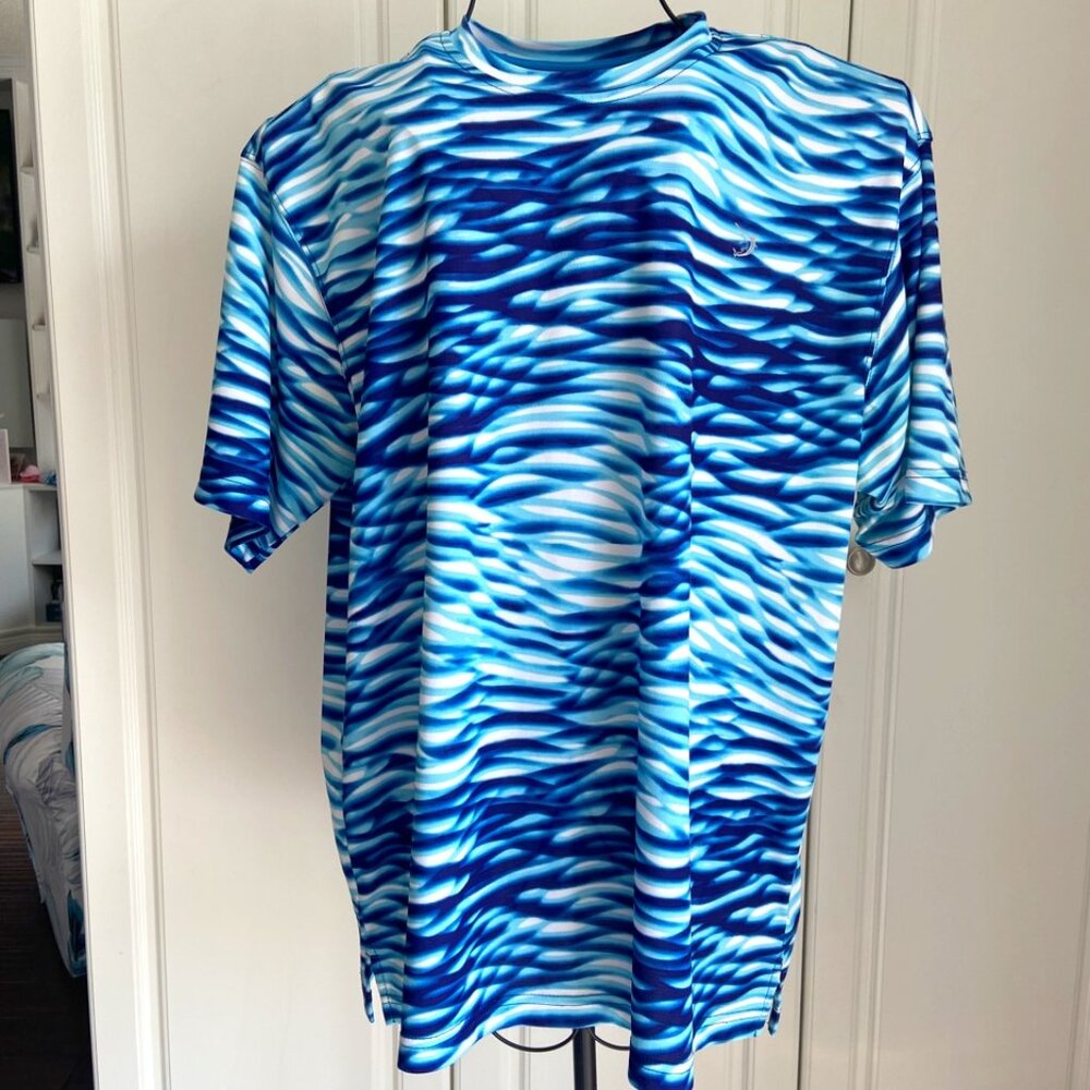 Reel Legends Men’s XL Blue Short Sleeve Performance T-Shirt UPF 50+ EUC